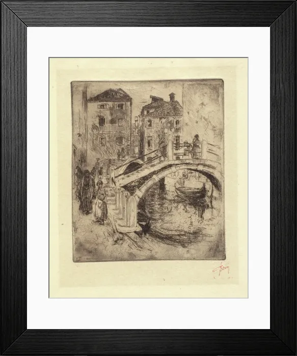 Framed Print : Venetian Canal and Bridge, 1886. Creator: Robert Frederick Blum Framed Print : Venetian Canal and Bridge, 1886. Creator: Robert Frederick Blum