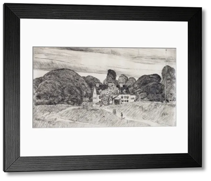 Framed Print : The Lion Gardiner Manor, 1923. Creator: Frederick Childe Hassam Framed Print : The Lion Gardiner Manor, 1923. Creator: Frederick Childe Hassam