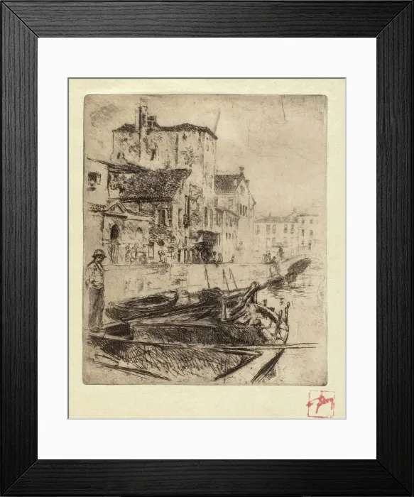 Framed Print : Barge on Venetian Canal, 1880-1886. Creator: Robert Frederick Blum Framed Print : Barge on Venetian Canal, 1880-1886. Creator: Robert Frederick Blum