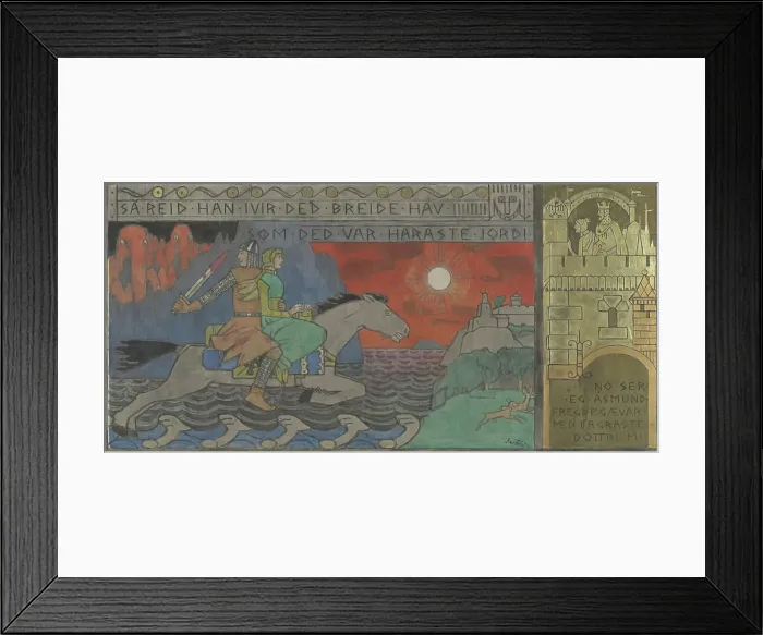 Framed Print : Asmund and the Princess riding Home, Between 1902 and 1904. Creator: Gerhard Munthe Framed Print : Asmund and the Princess riding Home, Between 1902 and 1904. Creator: Gerhard Munthe