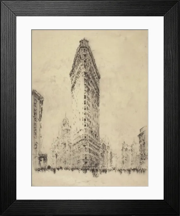 Framed Print : Flat Iron Building, c1880-1900. Creator: Joseph Pennell Framed Print : Flat Iron Building, c1880-1900. Creator: Joseph Pennell