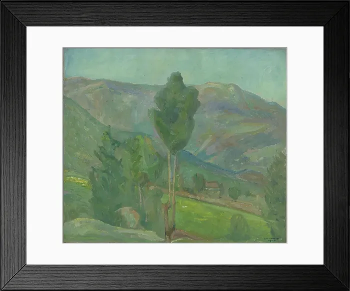 Framed Print : View from Seljord, 1906. Creator: Oluf Wold-Torne