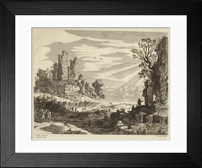 Framed Print : Landscape with Figures, c1660-1690. Creator: Adam Perelle Framed Print : Landscape with Figures, c1660-1690. Creator: Adam Perelle