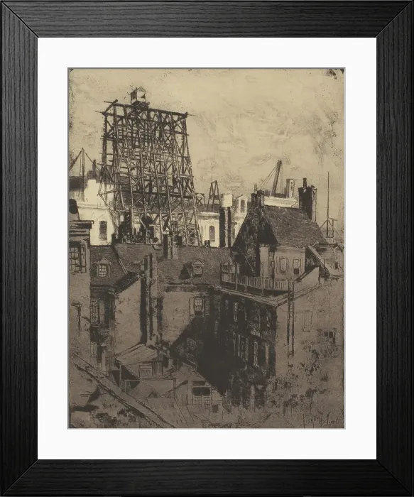 Framed Print : Public Buildings, Philadelphia, 1881. Creator: Joseph Pennell