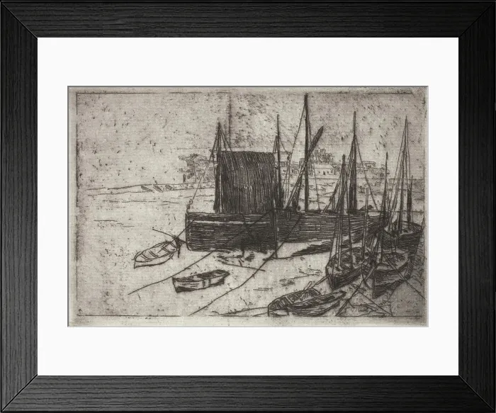Framed Print : Boats at Port Erin - Isle of Man, c1880-1919. Creator: Julian Alden Weir Framed Print : Boats at Port Erin - Isle of Man, c1880-1919. Creator: Julian Alden Weir