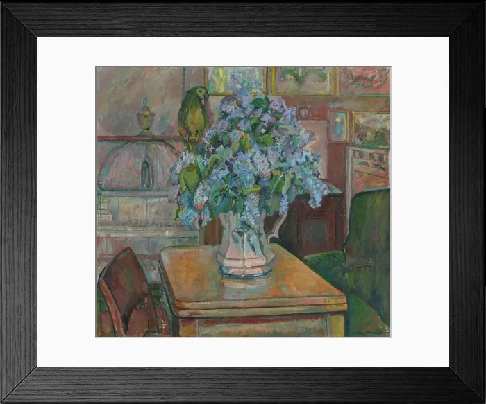 Framed Print : Lilacs and Parrot, 1917. Creator: Oluf Wold-Torne Framed Print : Lilacs and Parrot, 1917. Creator: Oluf Wold-Torne