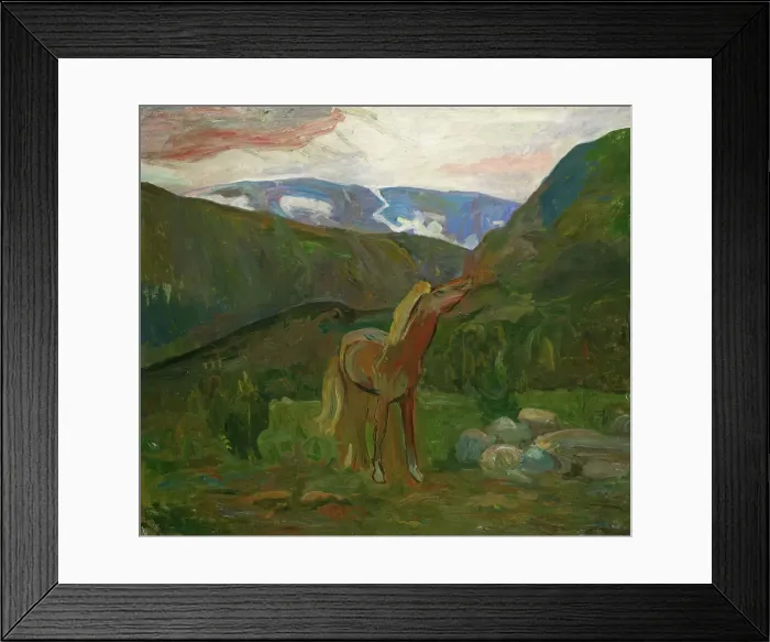 Framed Print : Horse in the Mountains, probably 1902. Creator: Oluf Wold-Torne Framed Print : Horse in the Mountains, probably 1902. Creator: Oluf Wold-Torne
