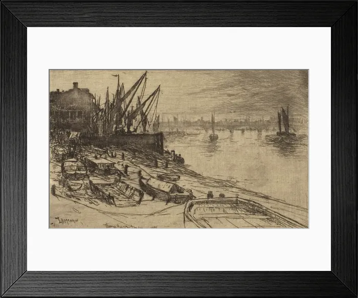 Framed Print : River Thames, at London, 1886. Creator: Lewis Henry Meakin Framed Print : River Thames, at London, 1886. Creator: Lewis Henry Meakin