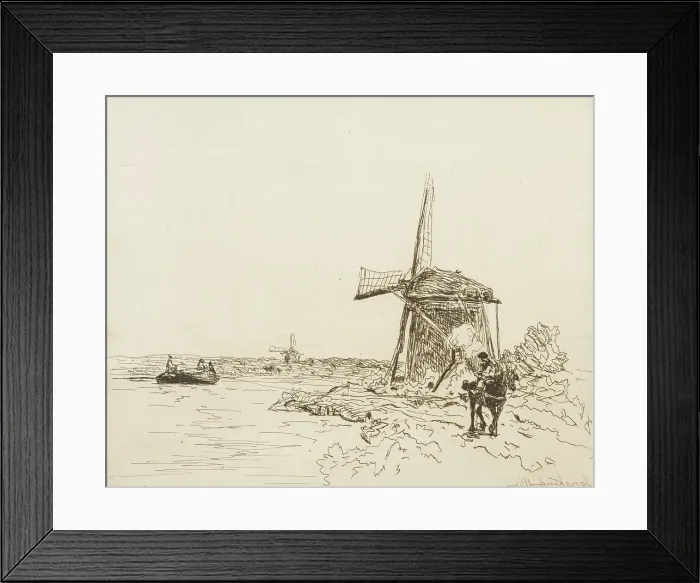 Framed Print : The Towpath, 1862. Creator: Johan Barthold Jongkind Framed Print : The Towpath, 1862. Creator: Johan Barthold Jongkind