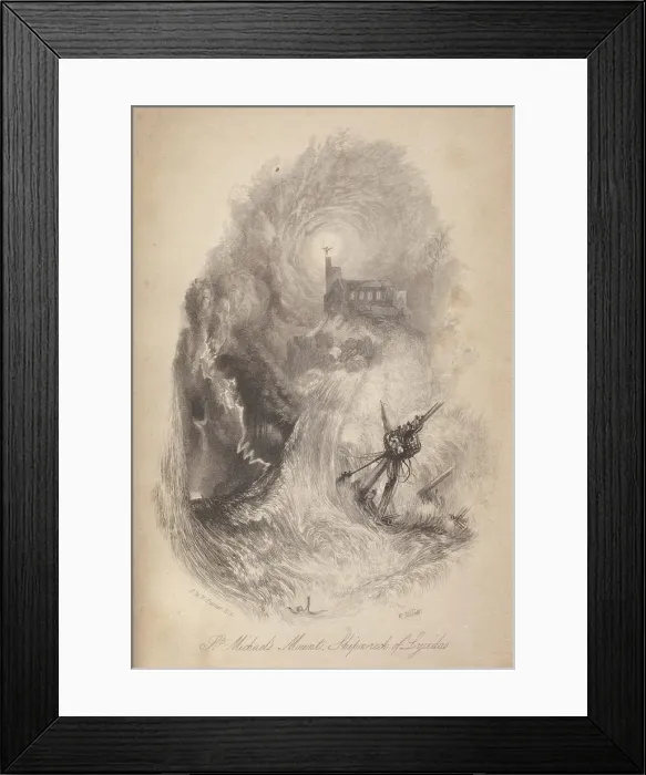 Framed Print : St. Michael's Mount, Shipwreck of Lycidas, 1835. Creators: JMW Turner, William Miller. St. Michael's Mount, Shipwreck of Lycidas, 1835. Creators: JMW Turner, William Miller Framed Print : St. Michael's Mount, Shipwreck of Lycidas, 1835. Creators: JMW Turner, William Miller. St. Michael's Mount, Shipwreck of Lycidas, 1835. Creators: JMW Turner, William Miller