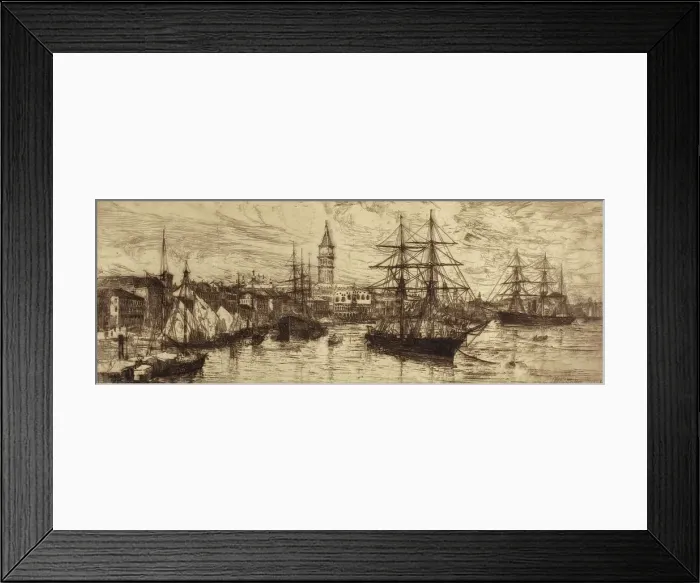 Framed Print : Venice, Shipping and Palazzo Ducale, 1880. Creator: Otto Henry Bacher Framed Print : Venice, Shipping and Palazzo Ducale, 1880. Creator: Otto Henry Bacher