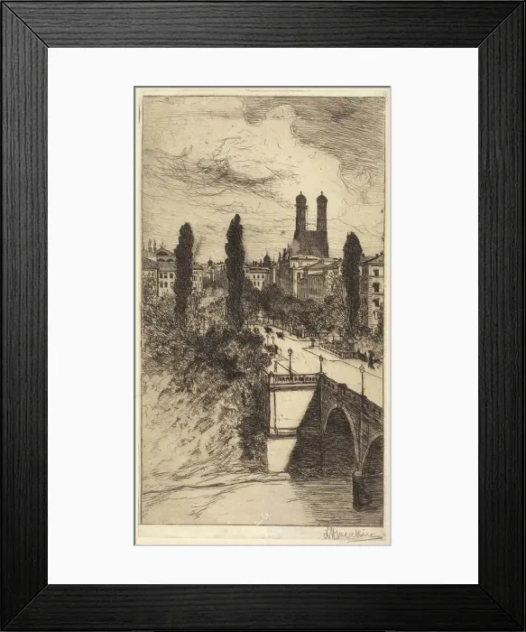 Framed Print : Maximiliam Street and Frauenkirche, Munich, Bavaria, about 1885. Creator: Lewis Henry Meakin Framed Print : Maximiliam Street and Frauenkirche, Munich, Bavaria, about 1885. Creator: Lewis Henry Meakin