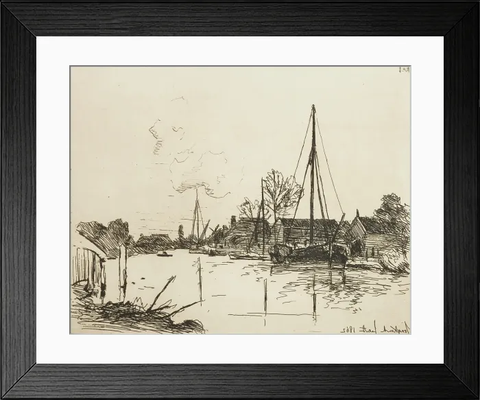 Framed Print : The Canal, 1862. Creator: Johan Barthold Jongkind Framed Print : The Canal, 1862. Creator: Johan Barthold Jongkind