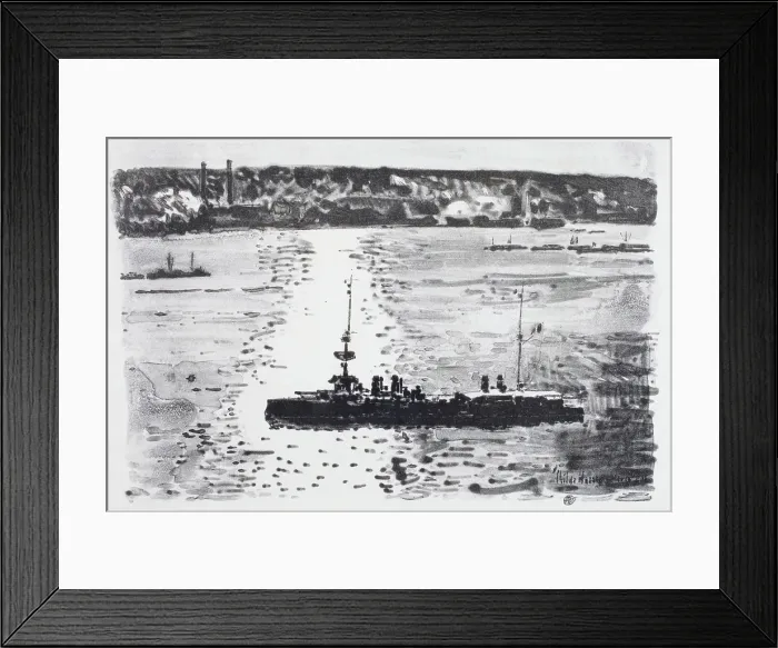 Framed Print : French Cruiser, c1900-1935. Creator: Frederick Childe Hassam Framed Print : French Cruiser, c1900-1935. Creator: Frederick Childe Hassam