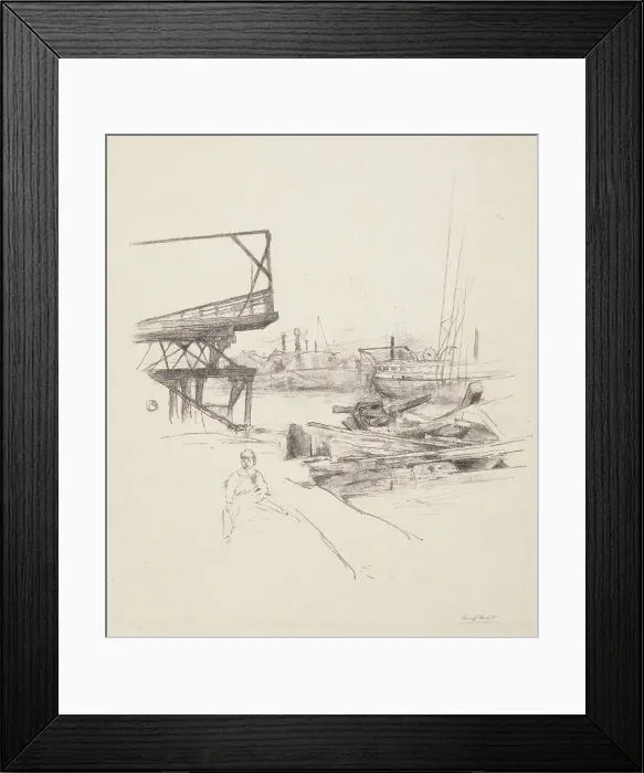 Framed Print : Wharf Scene, c1900-1925. Creator: Ernest Haskell Framed Print : Wharf Scene, c1900-1925. Creator: Ernest Haskell