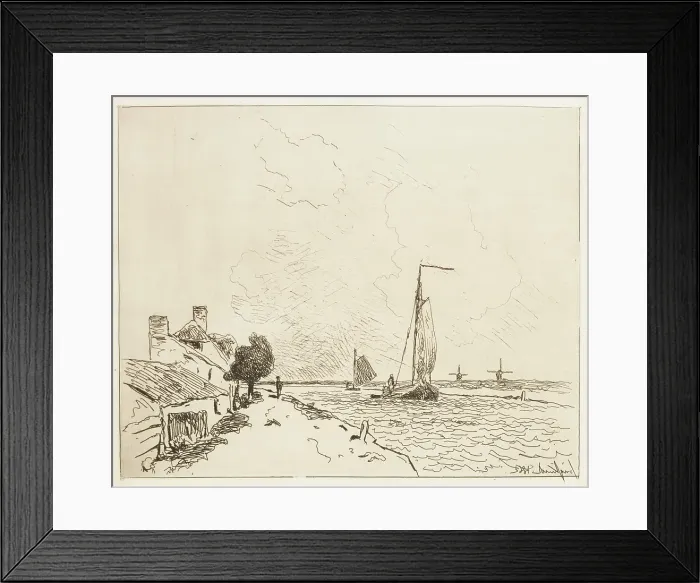 Framed Print : The Two Sailboats, 1862. Creator: Johan Barthold Jongkind Framed Print : The Two Sailboats, 1862. Creator: Johan Barthold Jongkind