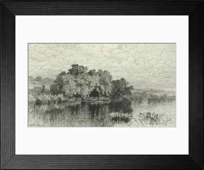 Framed Print : Landscape with Lake, c1850-1880. Creator: Albert Fitch Bellows Framed Print : Landscape with Lake, c1850-1880. Creator: Albert Fitch Bellows