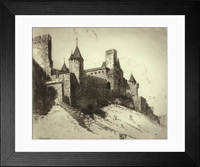 Framed Print : Carcasonne, c1900-1938. Creator: George Charles Aid Framed Print : Carcasonne, c1900-1938. Creator: George Charles Aid