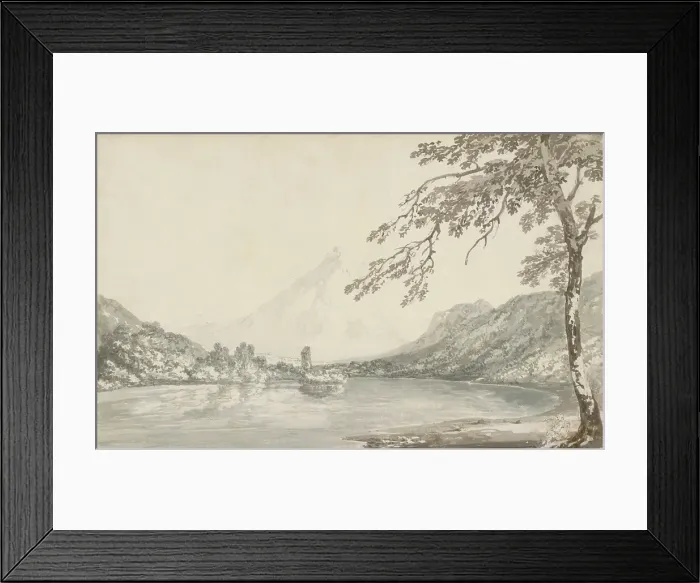 Framed Print : On the Aar between Unterseen and Lake of Brienz, 1794-1797. Creators: JMW Turner, Thomas Girtin Framed Print : On the Aar between Unterseen and Lake of Brienz, 1794-1797. Creators: JMW Turner, Thomas Girtin