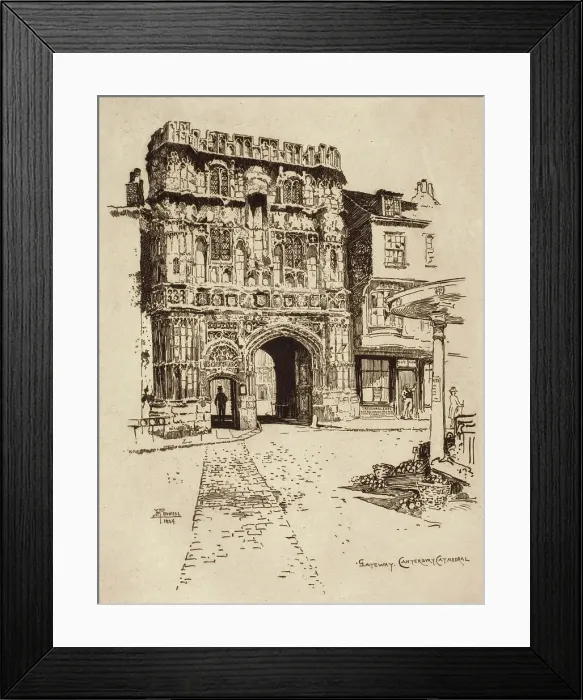 Framed Print : Gateway, Canterbury Cathedral, 1884. Creator: Joseph Pennell Framed Print : Gateway, Canterbury Cathedral, 1884. Creator: Joseph Pennell