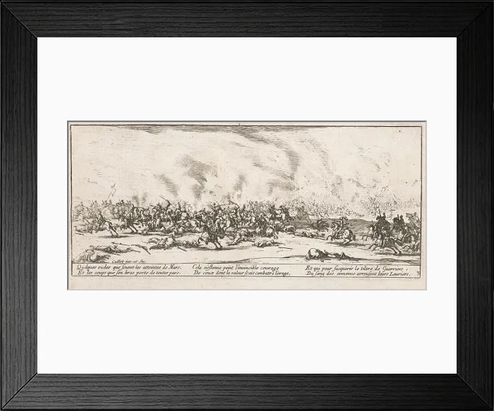 Framed Print : La Bataille (The Battle), 1633. Creator: Jacques Callot Framed Print : La Bataille (The Battle), 1633. Creator: Jacques Callot