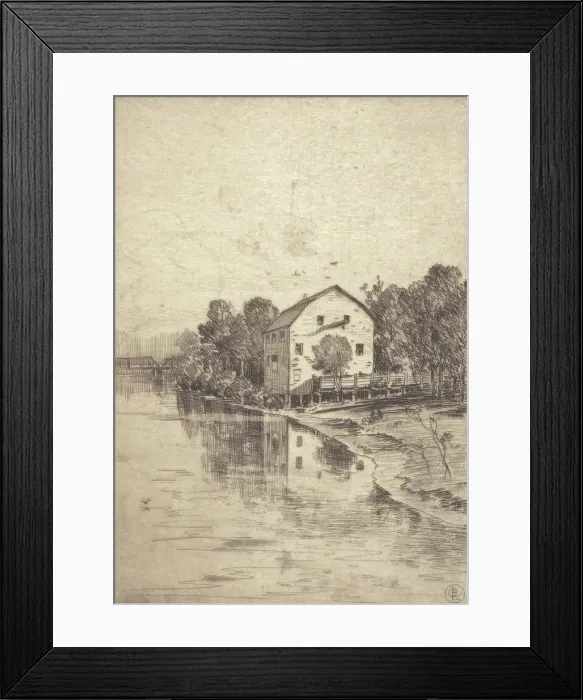 Framed Print : An Old Mill, 1916. Creator: L Clarence Ball Framed Print : An Old Mill, 1916. Creator: L Clarence Ball