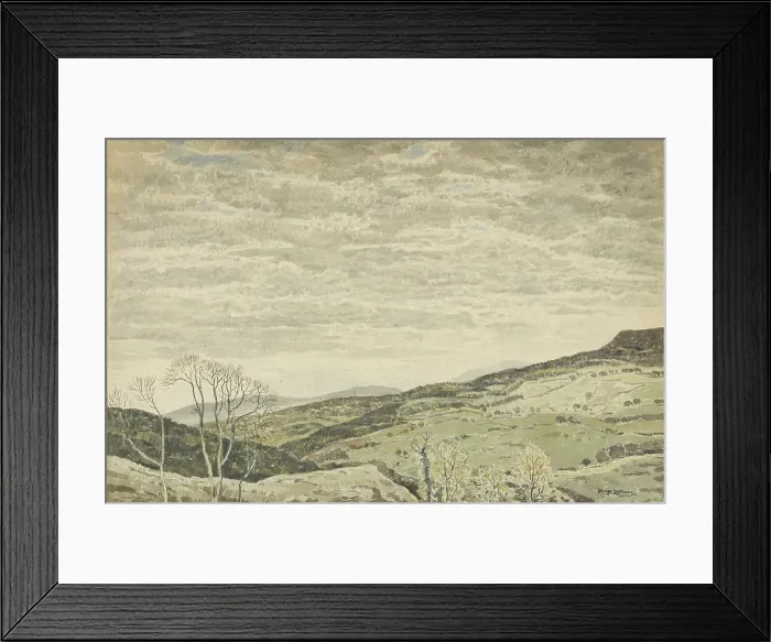 Framed Print : Mountainous Landscape with Cloudy Sky, about 1930. Creator: George Graham Framed Print : Mountainous Landscape with Cloudy Sky, about 1930. Creator: George Graham