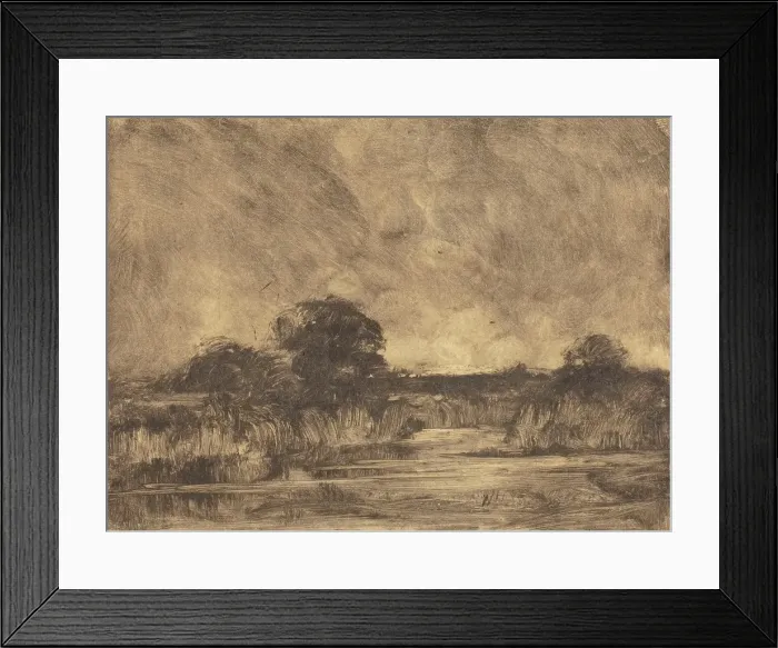 Framed Print : River Landscape, about 1885. Creator: Willis Seaver Adams Framed Print : River Landscape, about 1885. Creator: Willis Seaver Adams