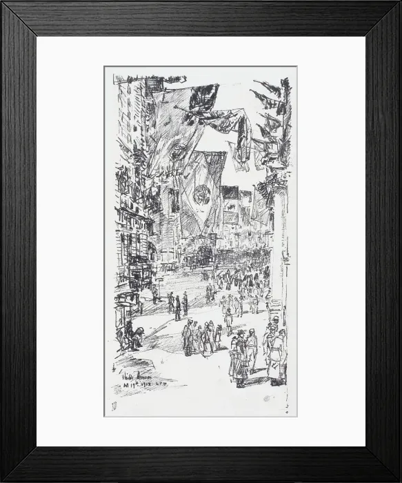 Framed Print : Avenue of the Allies. City Street (5th Ave.), 1918. Creator: Frederick Childe Hassam Framed Print : Avenue of the Allies. City Street (5th Ave.), 1918. Creator: Frederick Childe Hassam