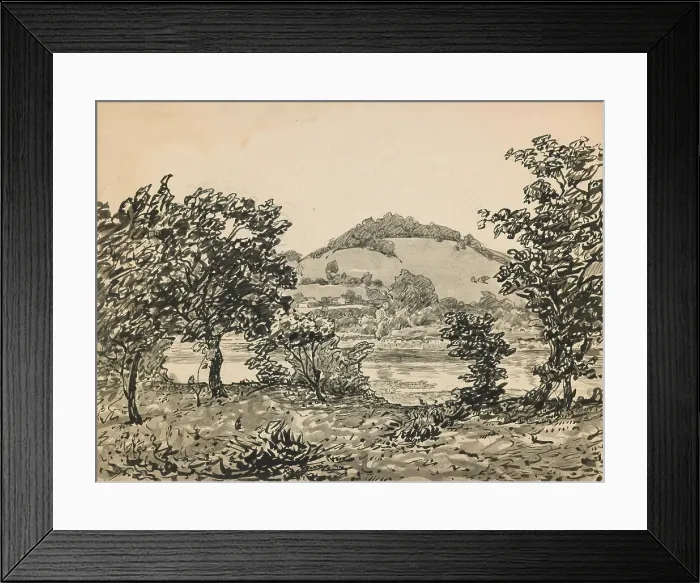 Framed Print : Butler's Hill, Brookville (recto), about 1900. Creator: John Ottis Adams. Butler's Hill, Brookville (recto), about 1900. Creator: John Ottis Adams