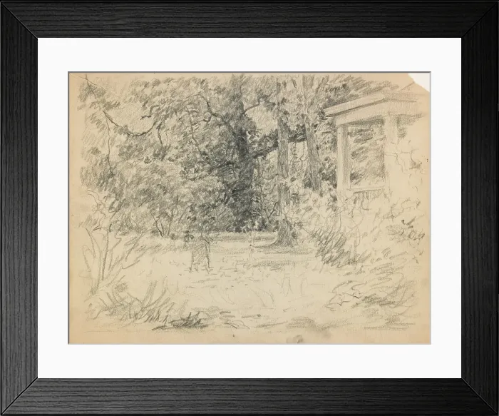 Framed Print : Study for Winifred at the Hermitage, about 1900. Creator: John Ottis Adams Framed Print : Study for Winifred at the Hermitage, about 1900. Creator: John Ottis Adams