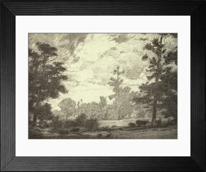 Framed Print : The Cow Lot, 1920s. Creator: Bolton Coit Brown Framed Print : The Cow Lot, 1920s. Creator: Bolton Coit Brown
