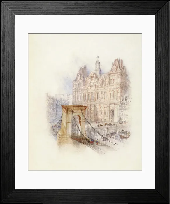 Framed Print : Paris: Hotel de Ville, 1833. Creator: JMW Turner Framed Print : Paris: Hotel de Ville, 1833. Creator: JMW Turner