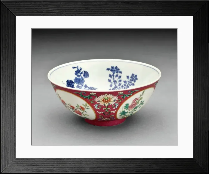 Framed Print : Bowl with roundels of floral design, 1821-1850. Creator: Unknown Framed Print : Bowl with roundels of floral design, 1821-1850. Creator: Unknown