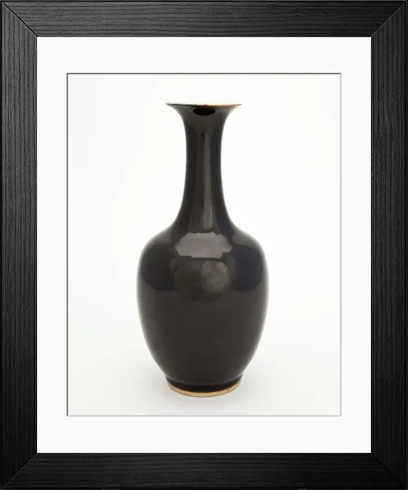 Framed Print : Tall black vase, 1700s. Creator: Unknown Framed Print : Tall black vase, 1700s. Creator: Unknown
