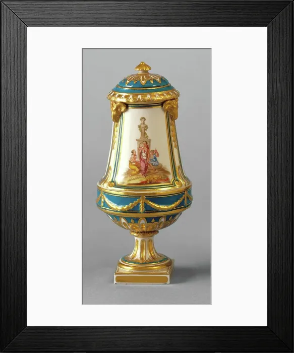 Framed Print : Vase with lid, about 1765. Creator: Chelsea Porcelain Manufactory Framed Print : Vase with lid, about 1765. Creator: Chelsea Porcelain Manufactory