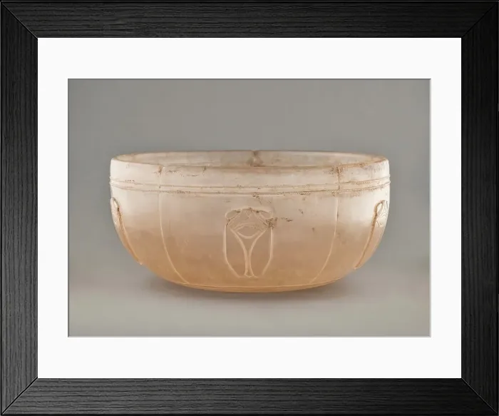 Framed Print : Glass bowl with cicadas in relief, c206BC to 220. Creator: Unknown Framed Print : Glass bowl with cicadas in relief, c206BC to 220. Creator: Unknown