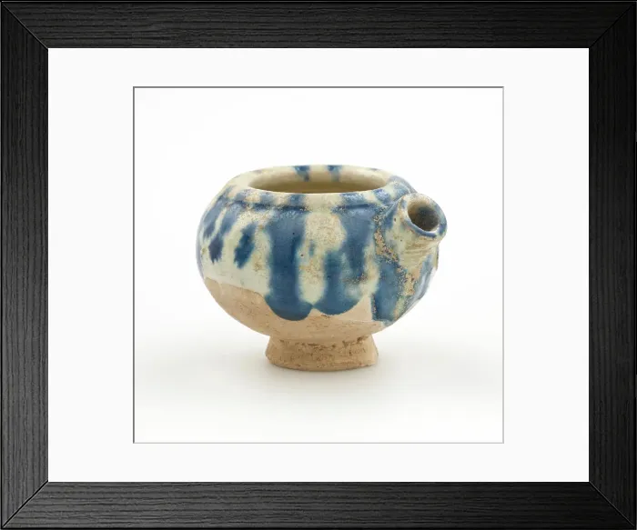 Framed Print : Small ewer with blue streaks, date unknown. Creator: Unknown Framed Print : Small ewer with blue streaks, date unknown. Creator: Unknown