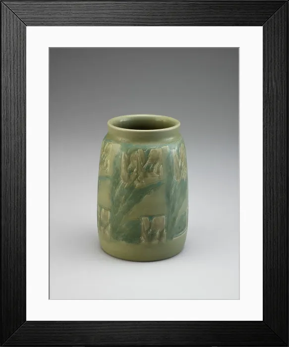 Framed Print : Vase, about 1911-1931. Creators: Overbeck Pottery, Elizabeth Gray Overbeck, Hannah Borger Overbeck