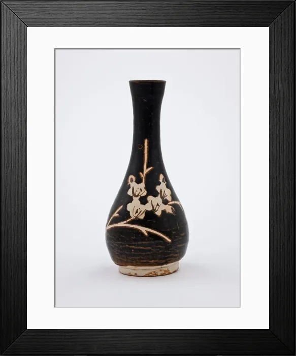 Framed Print : Bottle with reserve plum design, 1200s. Creator: Unknown Framed Print : Bottle with reserve plum design, 1200s. Creator: Unknown
