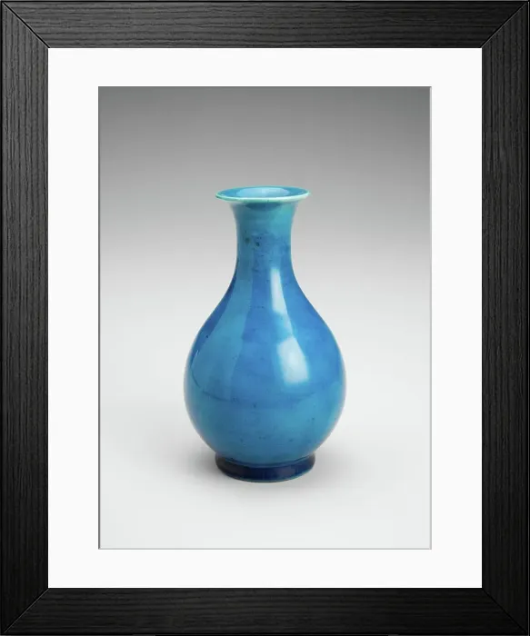 Framed Print : Kingfisher-blue vase, 1700s. Creator: Unknown Framed Print : Kingfisher-blue vase, 1700s. Creator: Unknown