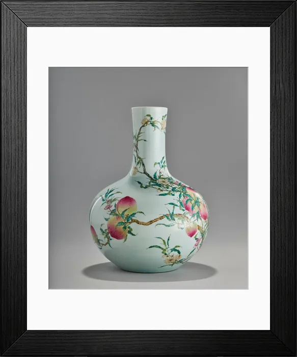 Framed Print : Vase with nine peach design, 1736-1795. Creator: Unknown Framed Print : Vase with nine peach design, 1736-1795. Creator: Unknown