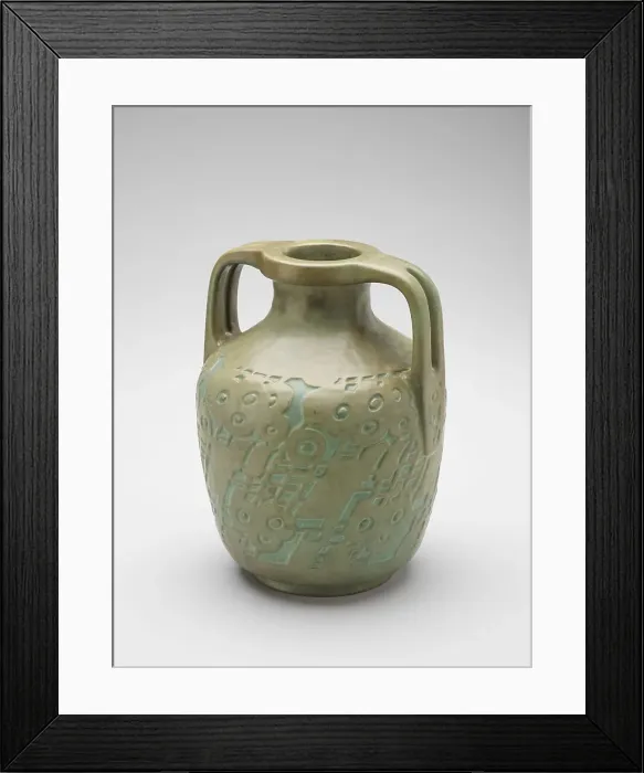 Framed Print : Vase, about 1915. Creators: Elizabeth Gray Overbeck, Hannah Borger Overbeck, Overbeck Pottery Framed Print : Vase, about 1915. Creators: Elizabeth Gray Overbeck, Hannah Borger Overbeck, Overbeck Pottery
