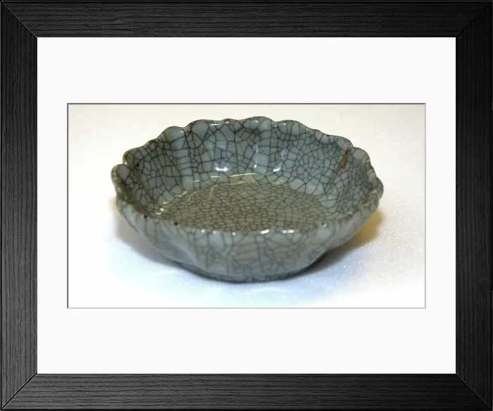 Framed Print : Floral shaped deep saucer, 1700s. Creator: Unknown Framed Print : Floral shaped deep saucer, 1700s. Creator: Unknown
