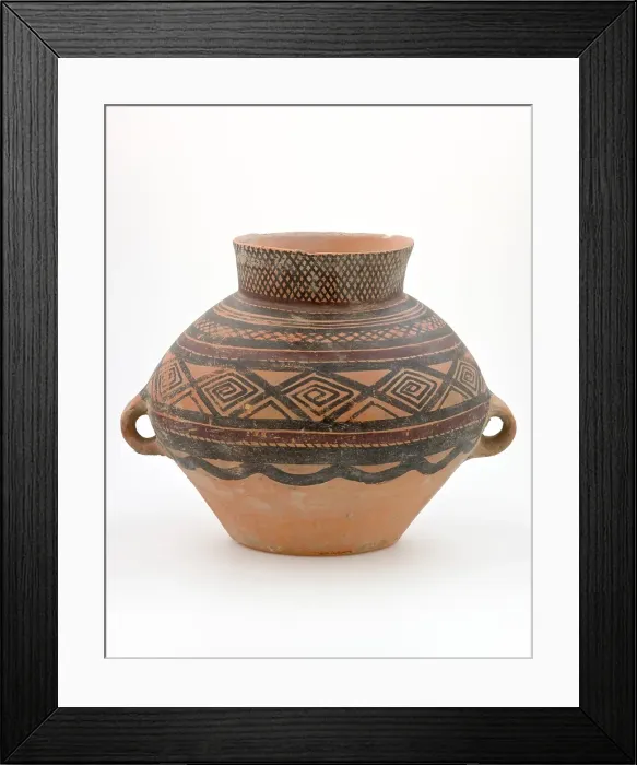Framed Print : Wide mouth storage jar with bands and lozenge-spiral design, about 2200-2000 B.C.E.. Creator: Unknown Framed Print : Wide mouth storage jar with bands and lozenge-spiral design, about 2200-2000 B.C.E.. Creator: Unknown