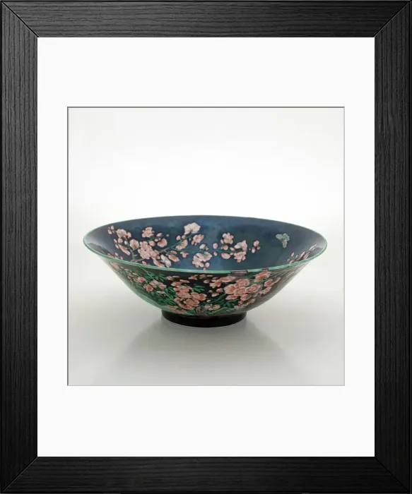 Framed Print : Bowl with flower and bird design, 1850-1899. Creator: Unknown Framed Print : Bowl with flower and bird design, 1850-1899. Creator: Unknown