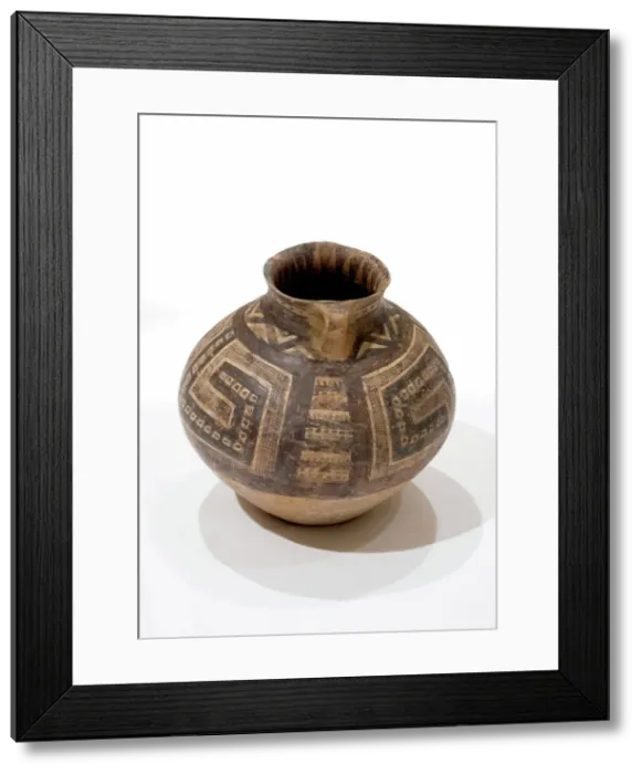 Framed Print : Jar with hatched and rectangular meander design, about 2200-2000 B.C.E.. Creator: Unknown Framed Print : Jar with hatched and rectangular meander design, about 2200-2000 B.C.E.. Creator: Unknown