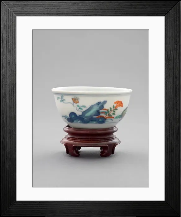 Framed Print : Chicken cup with wooden stand, 1662-1722. Creator: Unknown