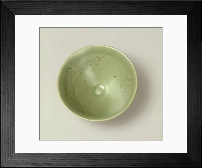 Framed Print : Bowl with plum, moon and cloud design, 1200s. Creator: Unknown Framed Print : Bowl with plum, moon and cloud design, 1200s. Creator: Unknown