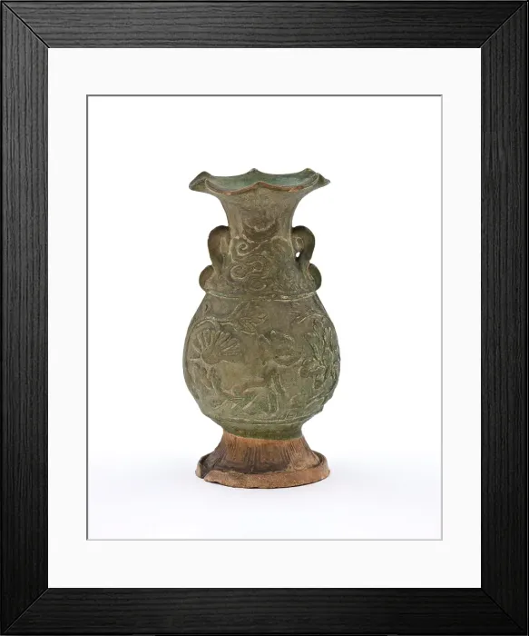 Framed Print : Vase with fluted mouth and molded floral design, 1300-1350. Creator: Unknown Framed Print : Vase with fluted mouth and molded floral design, 1300-1350. Creator: Unknown